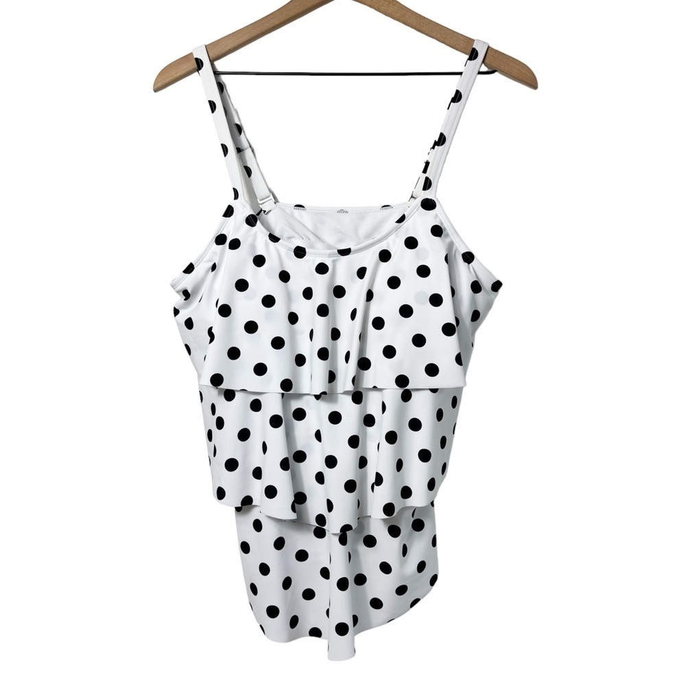 BEAUTIKINI WOMENS TANKINI PLUS SIZE POLKA DOT TANKINI SIZE 16W BRAND NEW
